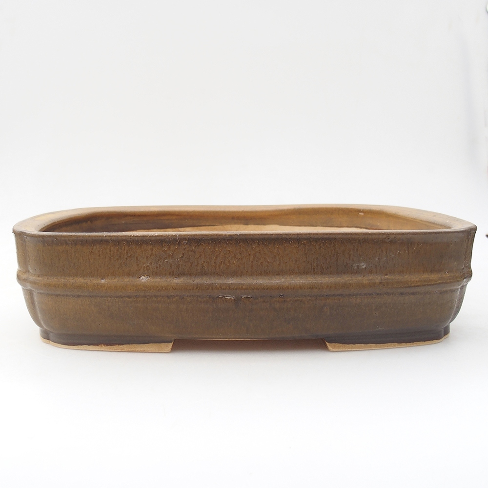 Ciotola per bonsai in ceramica 29 x 23,5 x 7 cm, marrone