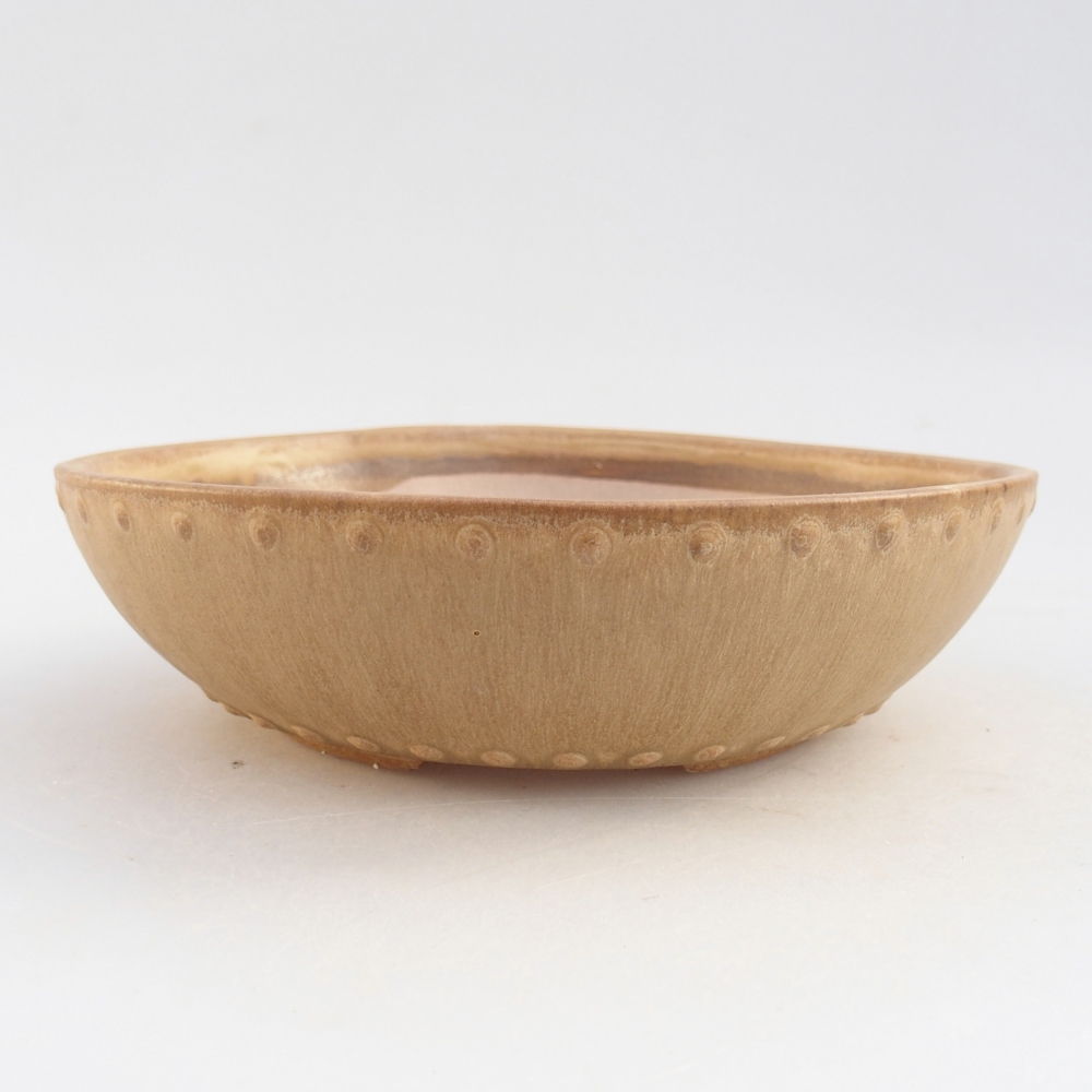 Ciotola per bonsai in ceramica 17,5 x 17,5 x 5 cm, colore beige