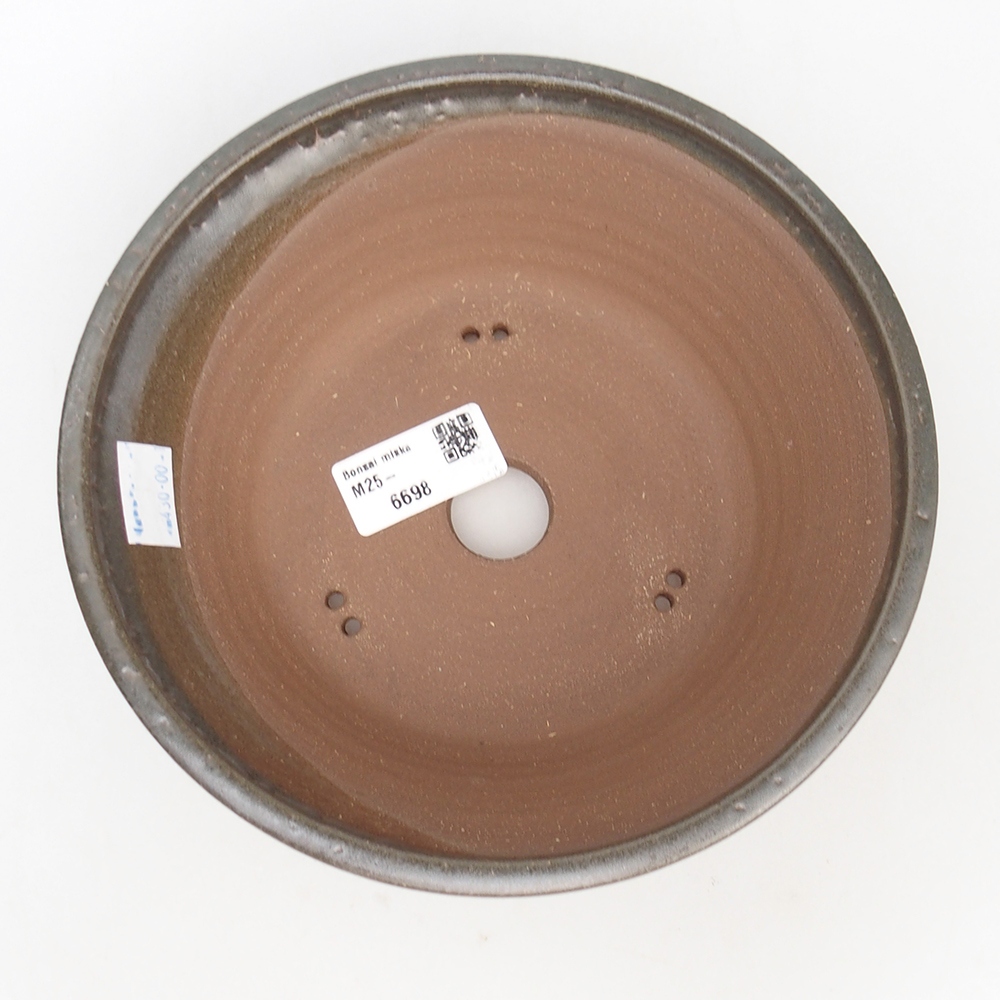 Ciotola bonsai in ceramica 19 x 19 x 6,5 cm, colore metallo