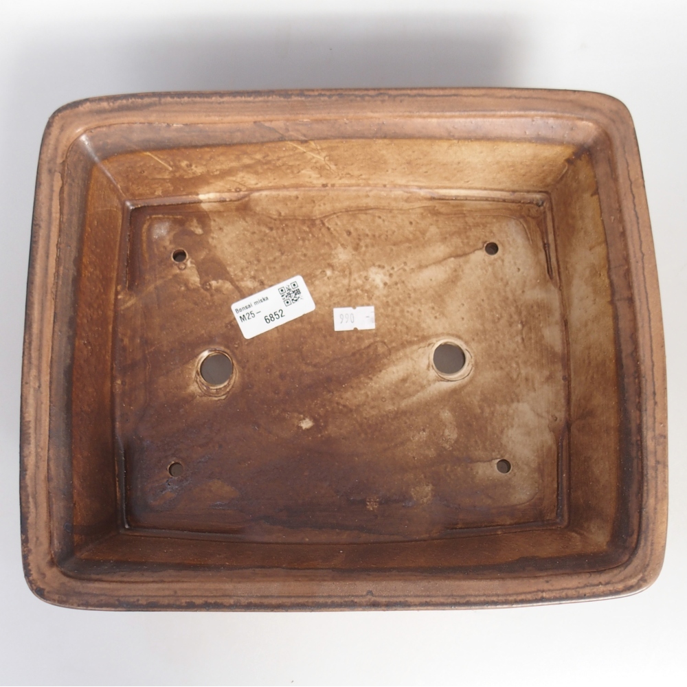 Ciotola per bonsai in ceramica 29,5 x 24 x 8 cm, marrone