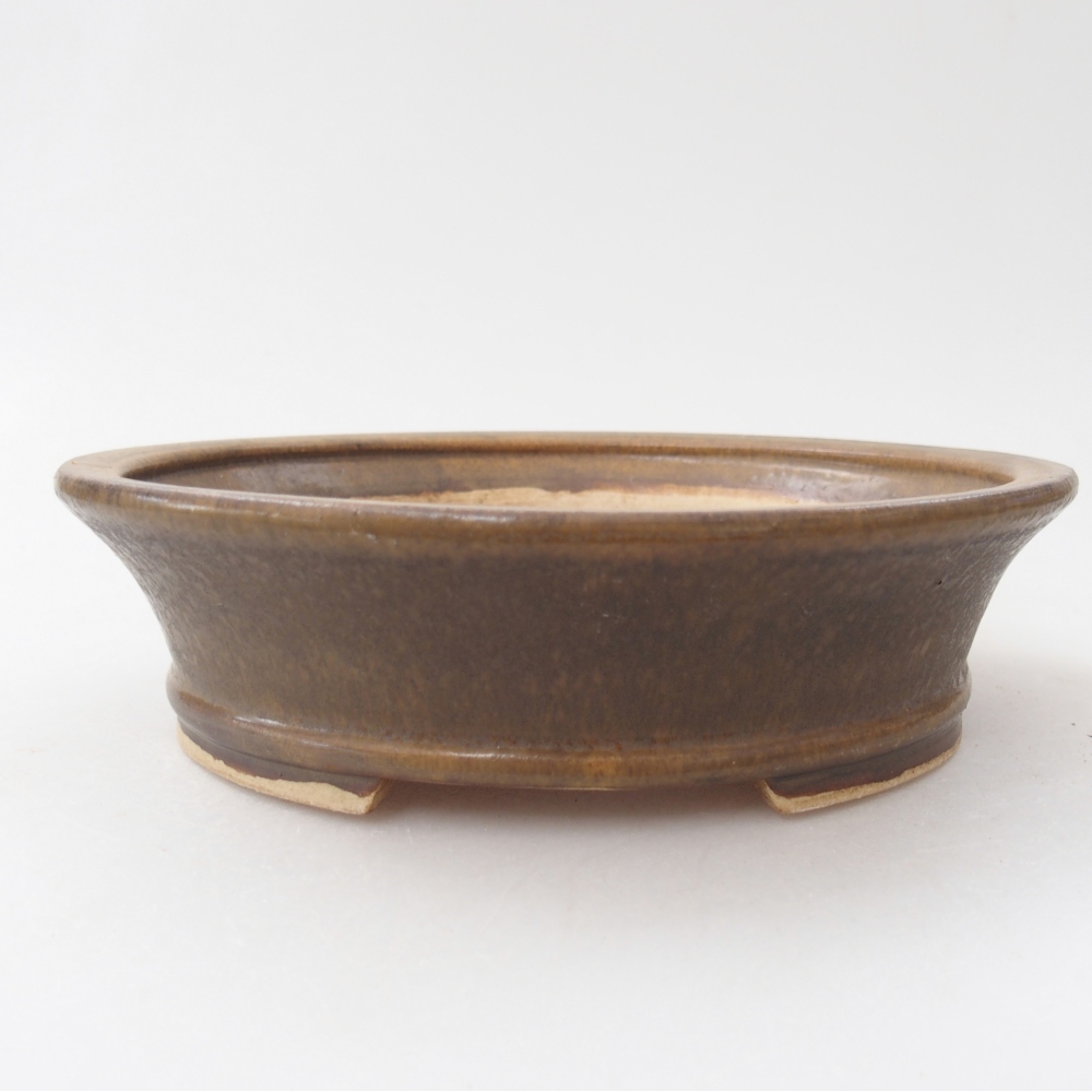 Ciotola per bonsai in ceramica 17,5 x 16 x 4,5 cm, marrone