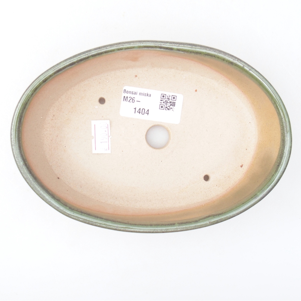 Ciotola per bonsai in ceramica 16,5 x 11,5 x 4,5 cm, verde