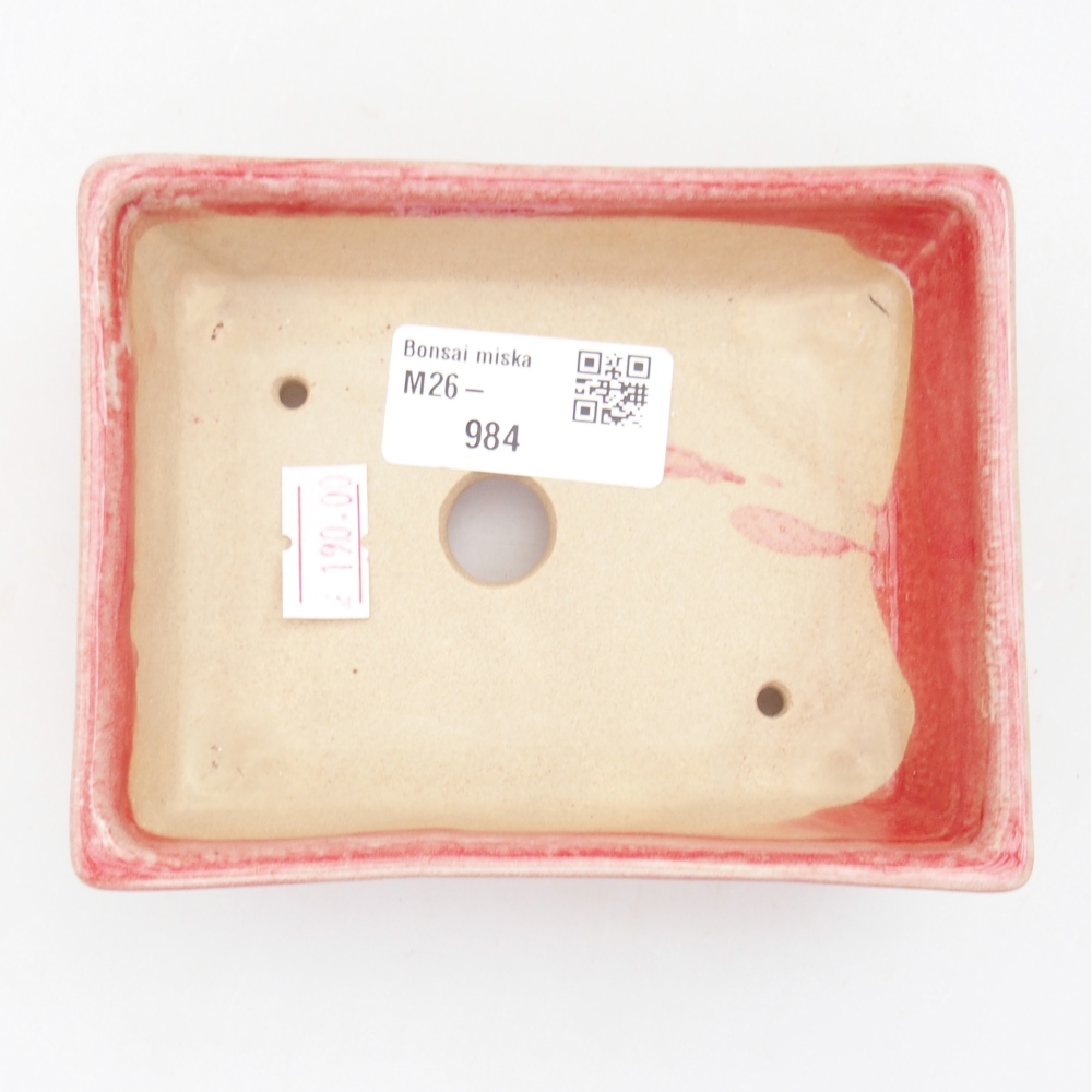 Ciotola per bonsai in ceramica 11,5 x 9 x 3,5 cm, colore rosso