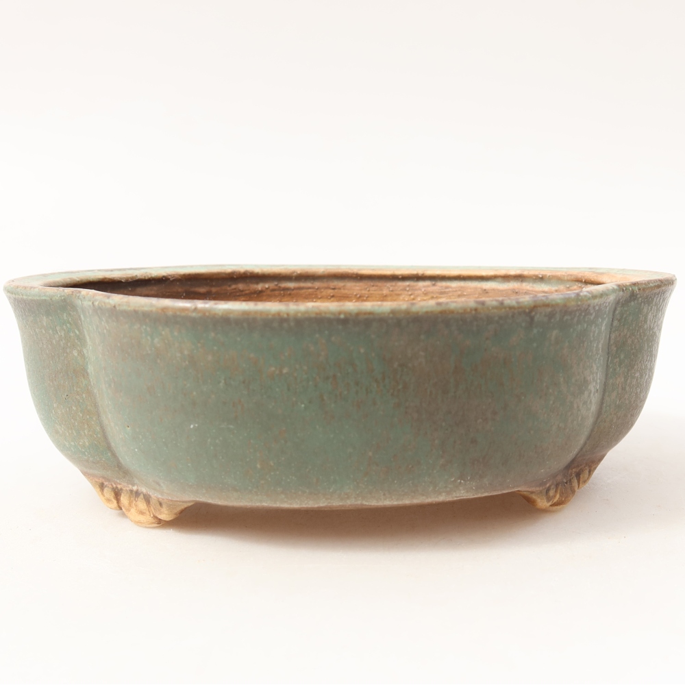 Vaso da bonsai in ceramica 17,5 x 15,5 x 5,5 cm, colore verde