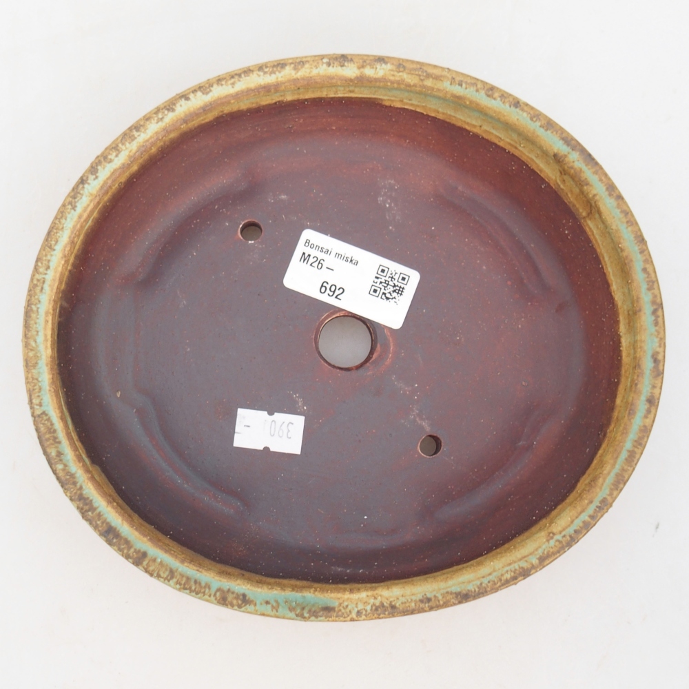 Ciotola bonsai in ceramica 18,5 x 16,5 x 4,5 cm, verde