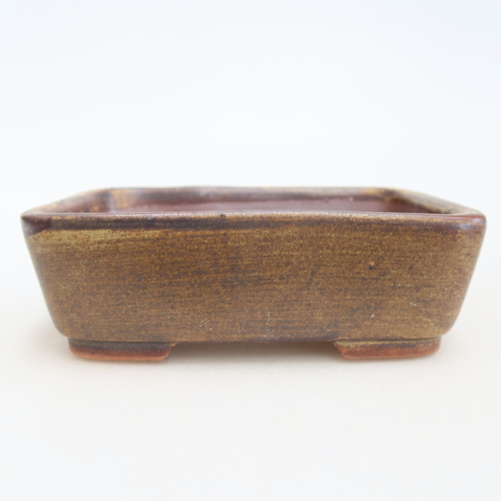 Vaso da bonsai in ceramica 12,5 x 9,5 x 4 cm, colore marrone