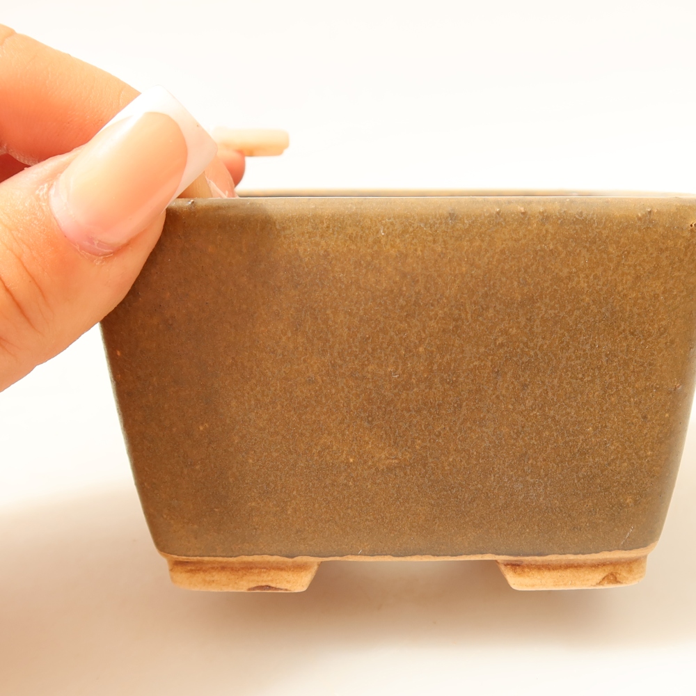 Ciotola per bonsai in ceramica 8,5 x 8,5 x 5,5 cm, marrone