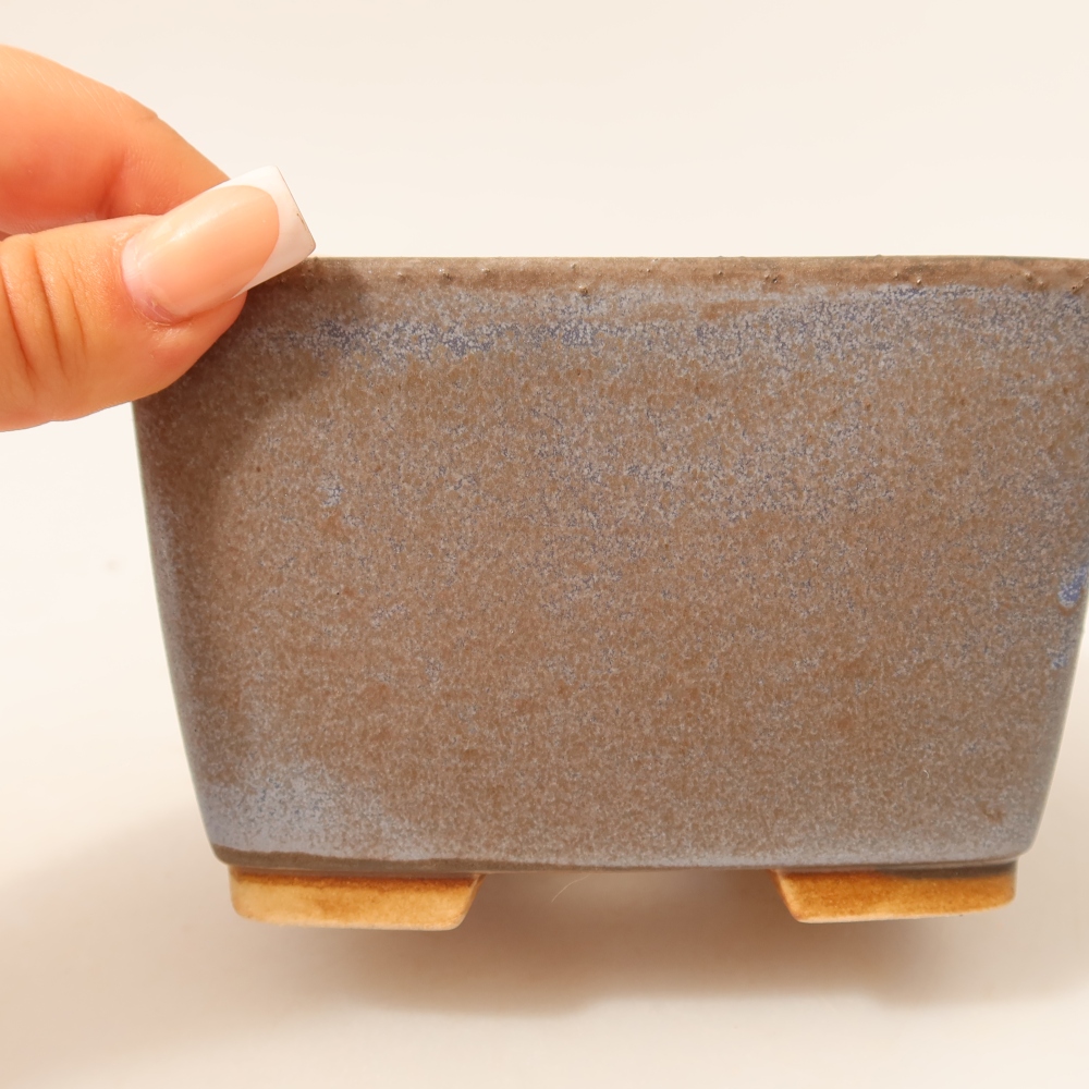 Vaso da bonsai in ceramica 13 x 13 x 8 cm, colore blu