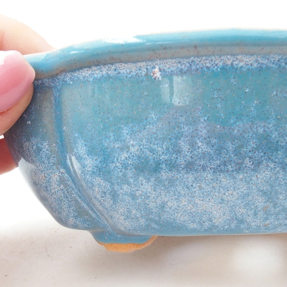 Ciotola bonsai in ceramica 12,5 x 10 x 4,5 cm, colore blu