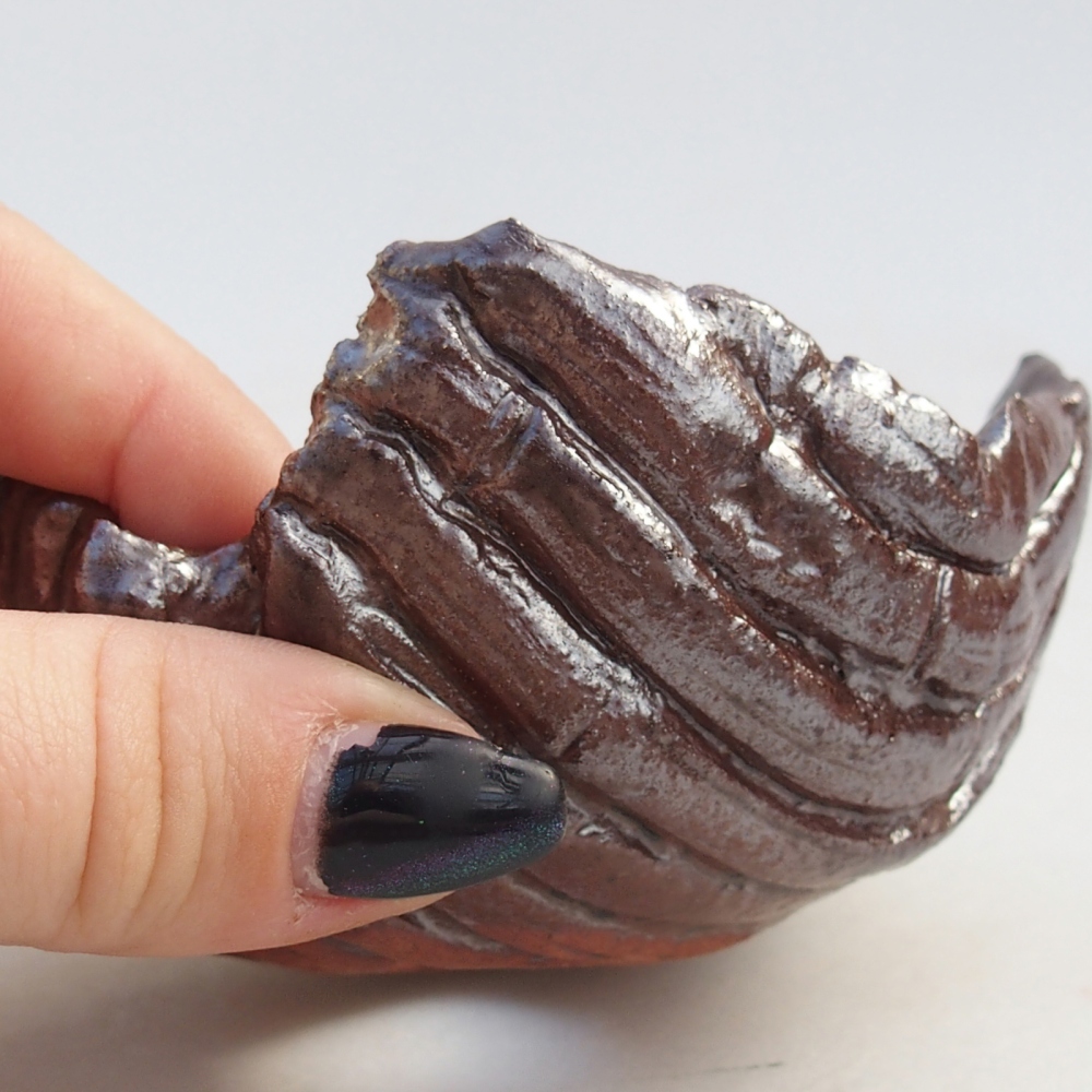 Conchiglia in ceramica 9 x 9 x 5 cm , colore marrone