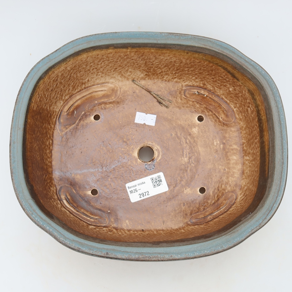 Vaso da bonsai in ceramica 25 x 21 x 8 cm, colore blu