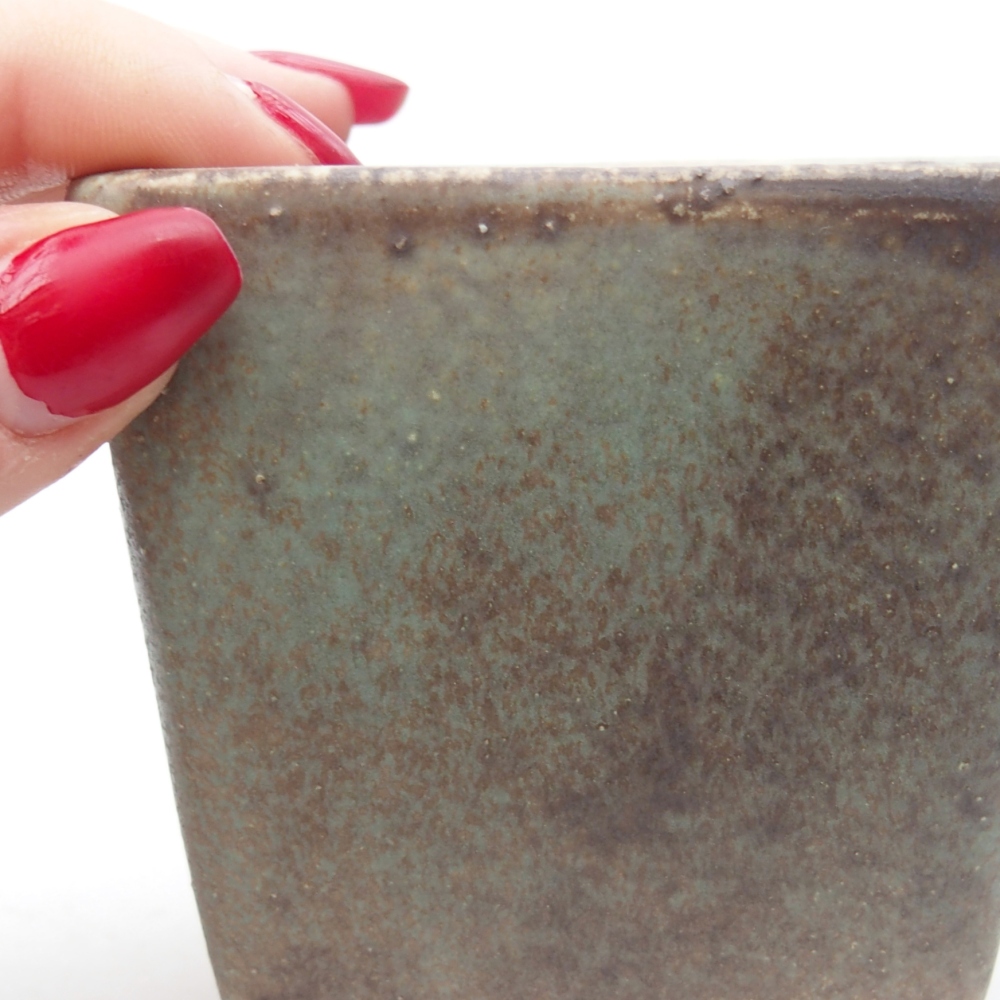 Ciotola per bonsai in ceramica 7,5 x 7,5 x 7,5 cm, verde