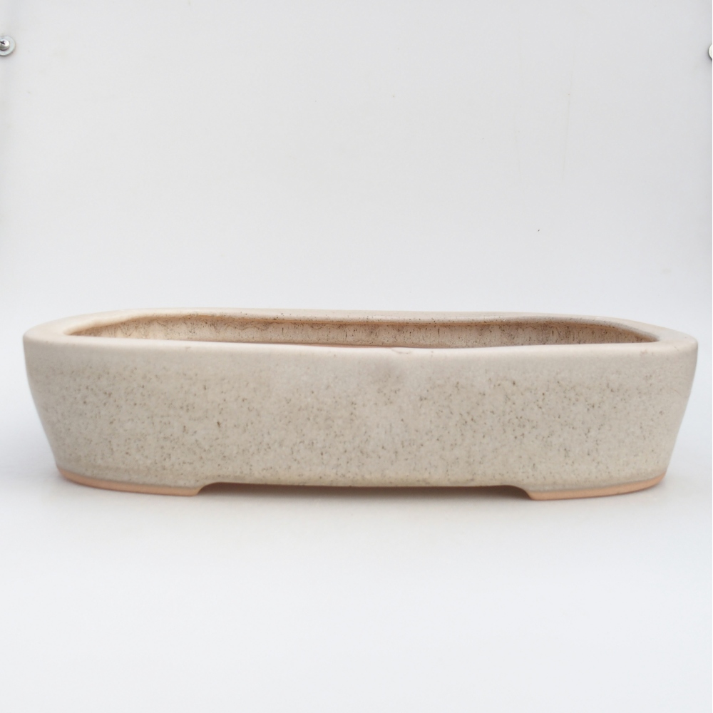 Ciotola per bonsai in ceramica 31,5 x 24 x 6 cm, colore beige