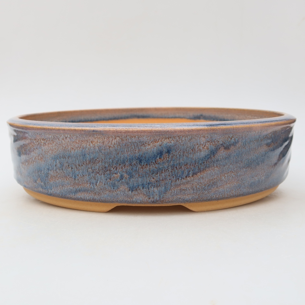 Vaso per bonsai in ceramica 27 x 27 x 6,5 cm, colore blu