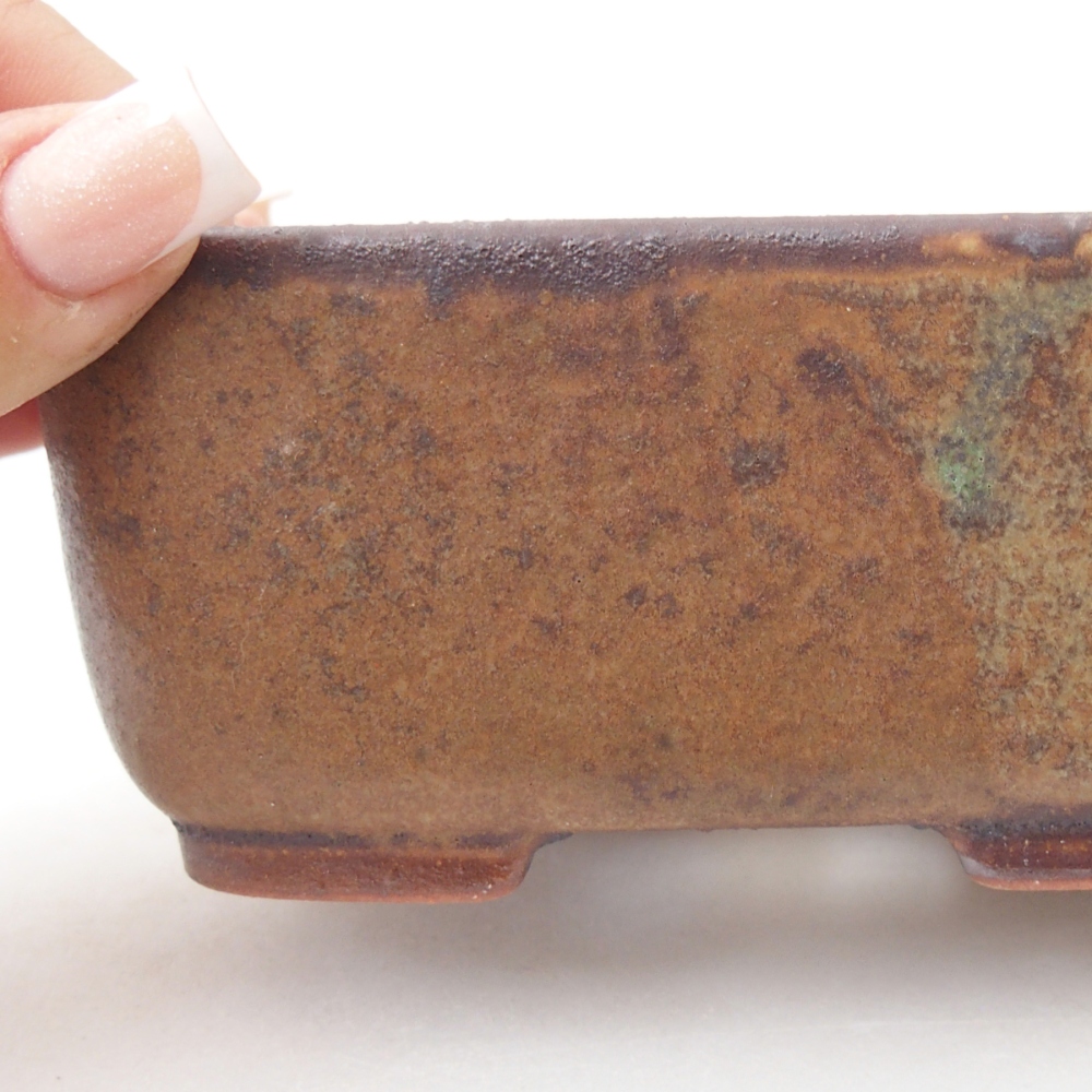 Ciotola per bonsai in ceramica 12,5 x 9,5 x 5 cm, marrone