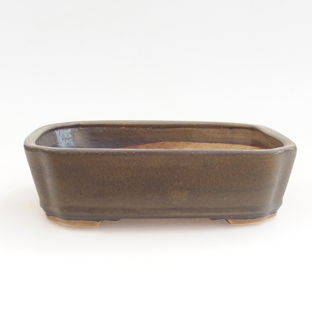 Ciotola per bonsai in ceramica 21 x 18 x 6 cm, marrone