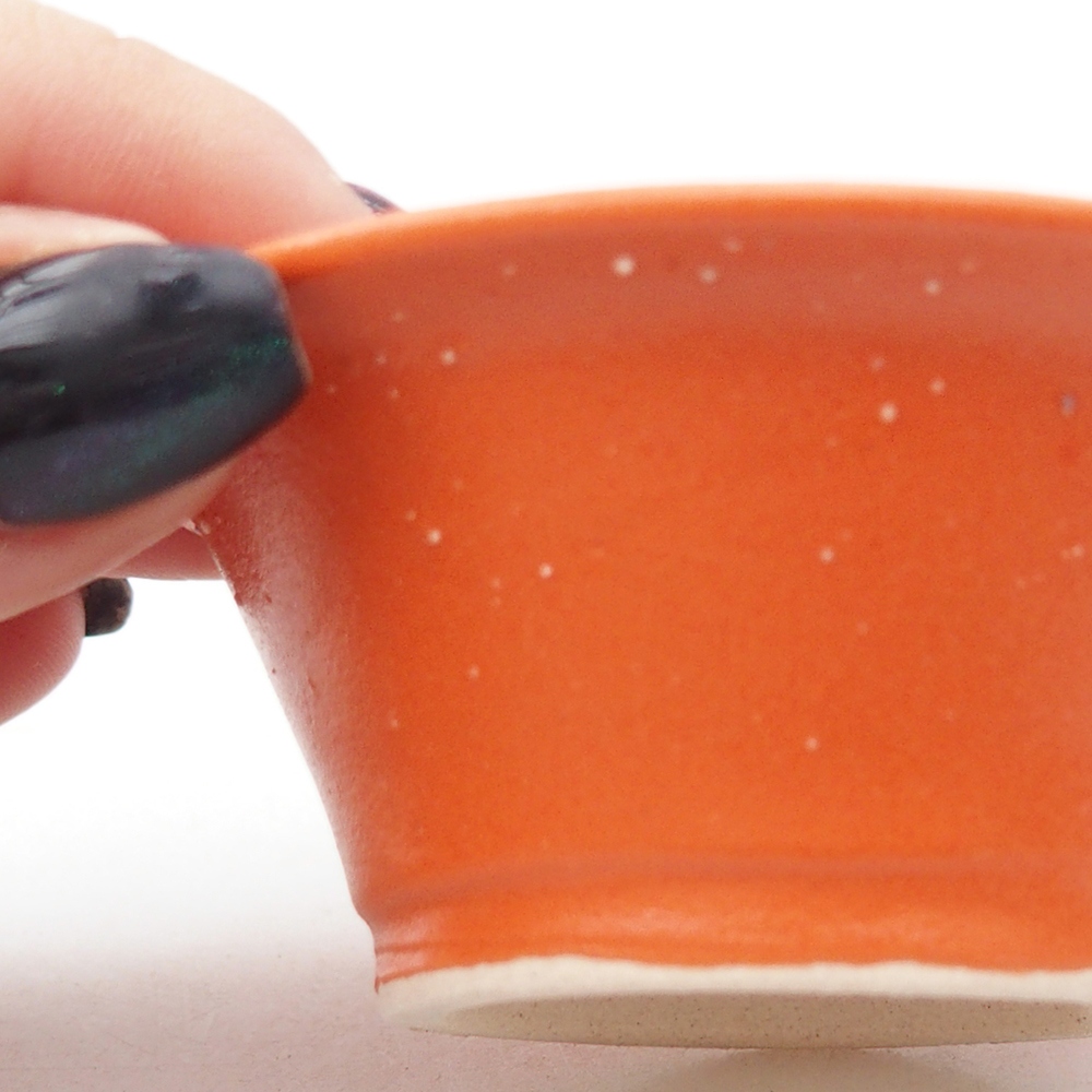 Ciotola per mini bonsai 7,5 x 7,5 x 3 cm, arancione