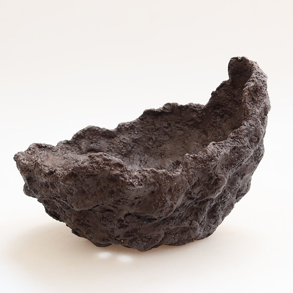 Guscio in ceramica 14,5 x 12 x 13 cm, colore marrone