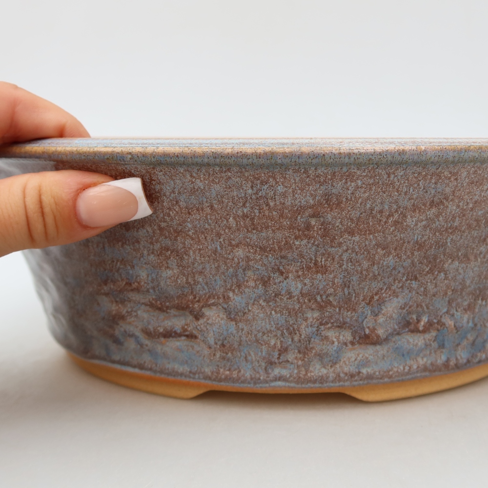 Ciotola bonsai in ceramica 26,5 x 26,5 x 8 cm, colore blu