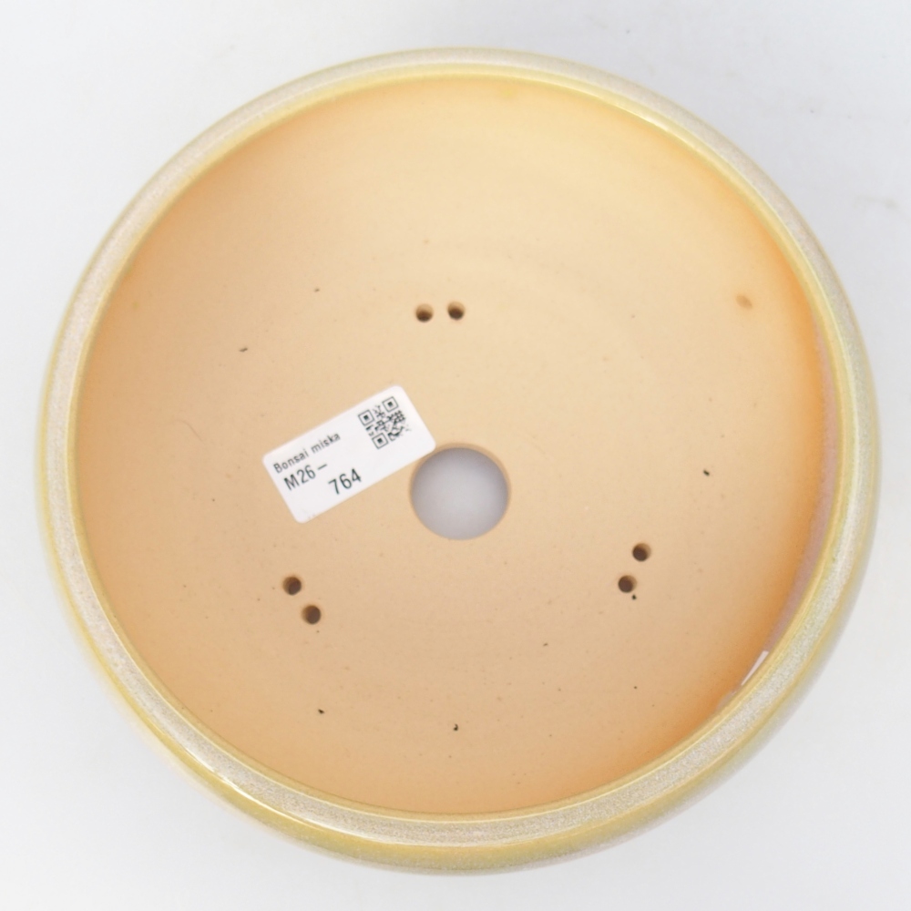 Ciotola bonsai in ceramica 18 x 18 x 7 cm, giallo-verde