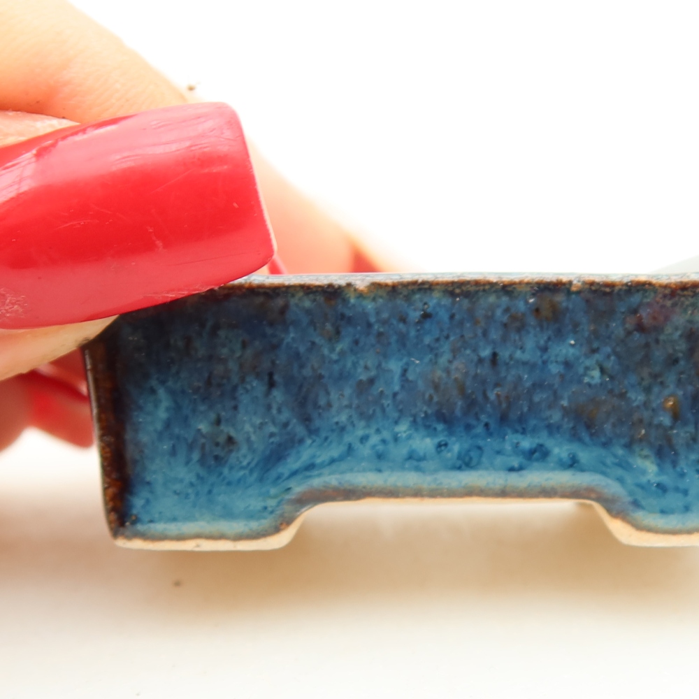 Vaso in ceramica per bonsai 5 x 3 x 2 cm, colore blu