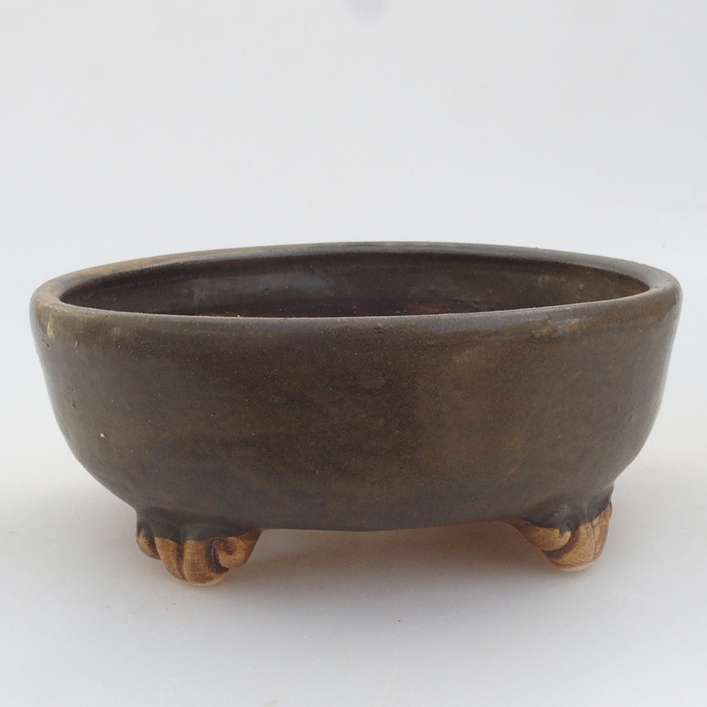 Ciotola per bonsai in ceramica 10 x 8,5 x 4 cm, marrone