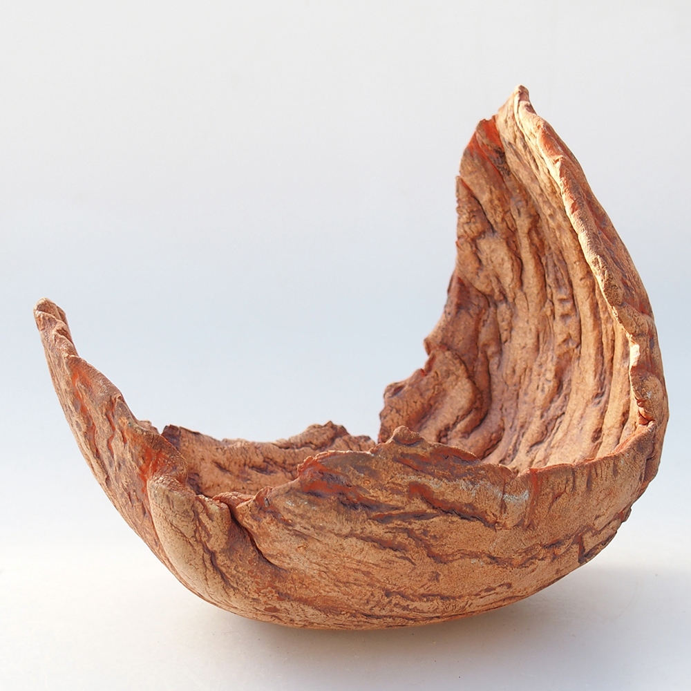 Conchiglia in ceramica 14 x 11 x 12,5 cm , colore arancione