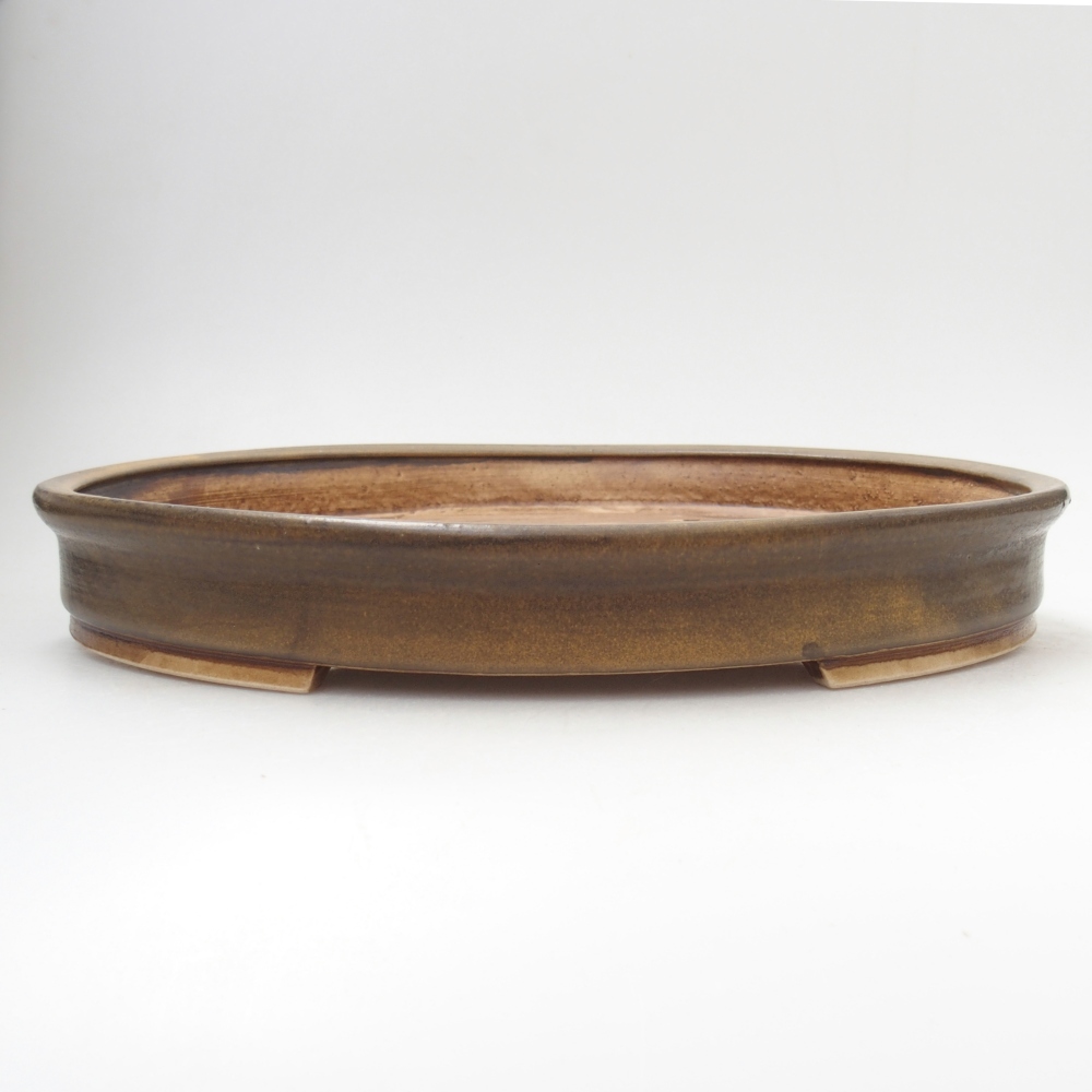 Ciotola per bonsai in ceramica 30 x 26,5 x 4 cm, marrone