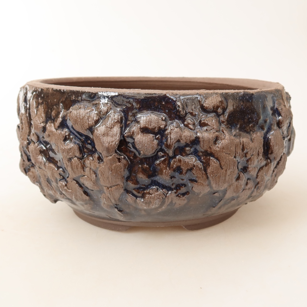 Vaso da bonsai in ceramica 16 x 16 x 8 cm, colore marrone
