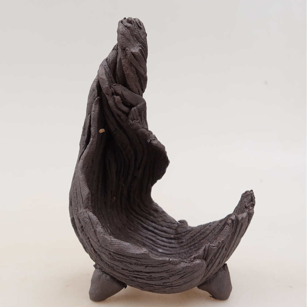 Guscio in ceramica  7,5 x 7,5 x 13 cm, colore marrone