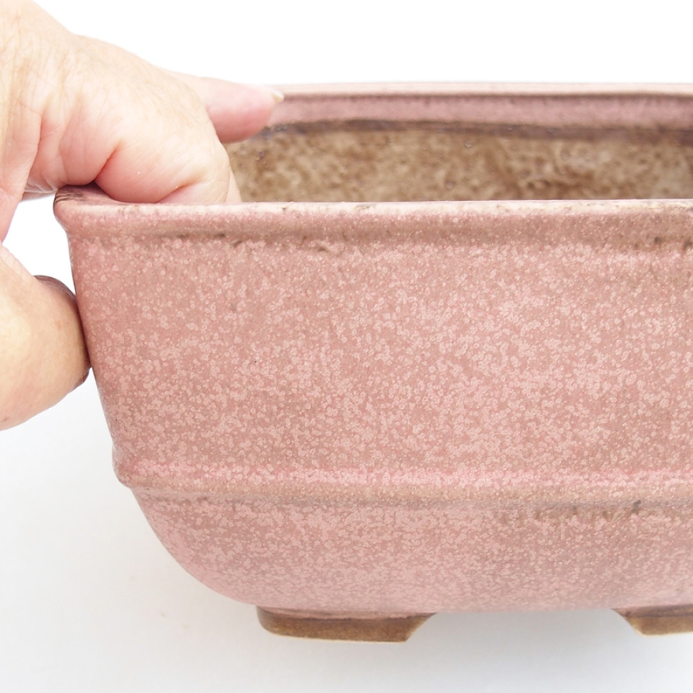 Ciotola bonsai in ceramica 10,5 x 10,5 x 7 cm, rosa