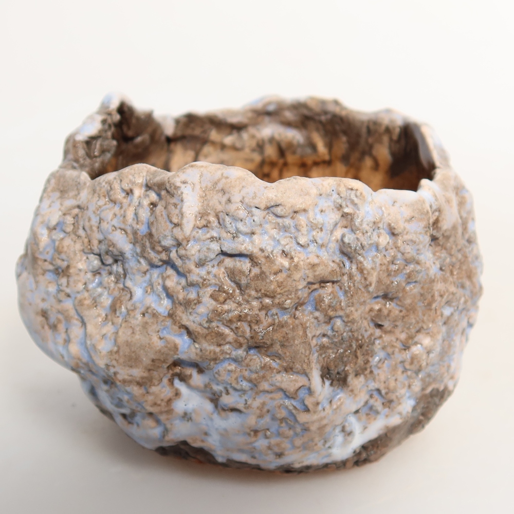 Guscio in ceramica  7,5 x 7 x 6 cm, colore blu-marrone