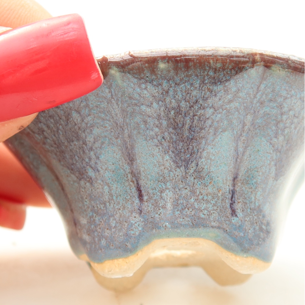 Vaso in ceramica per bonsai 5,5 x 5,5 x 2,5 cm, colore grigio
