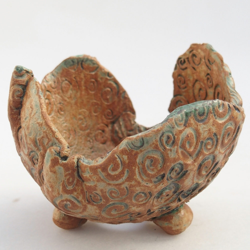 Conchiglia in ceramica 10 x 9,5 x 8,5 cm , colore marrone-verde