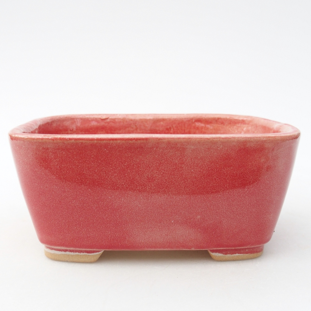 Ciotola per bonsai in ceramica 13,5 x 10,5 x 6 cm, colore rosso