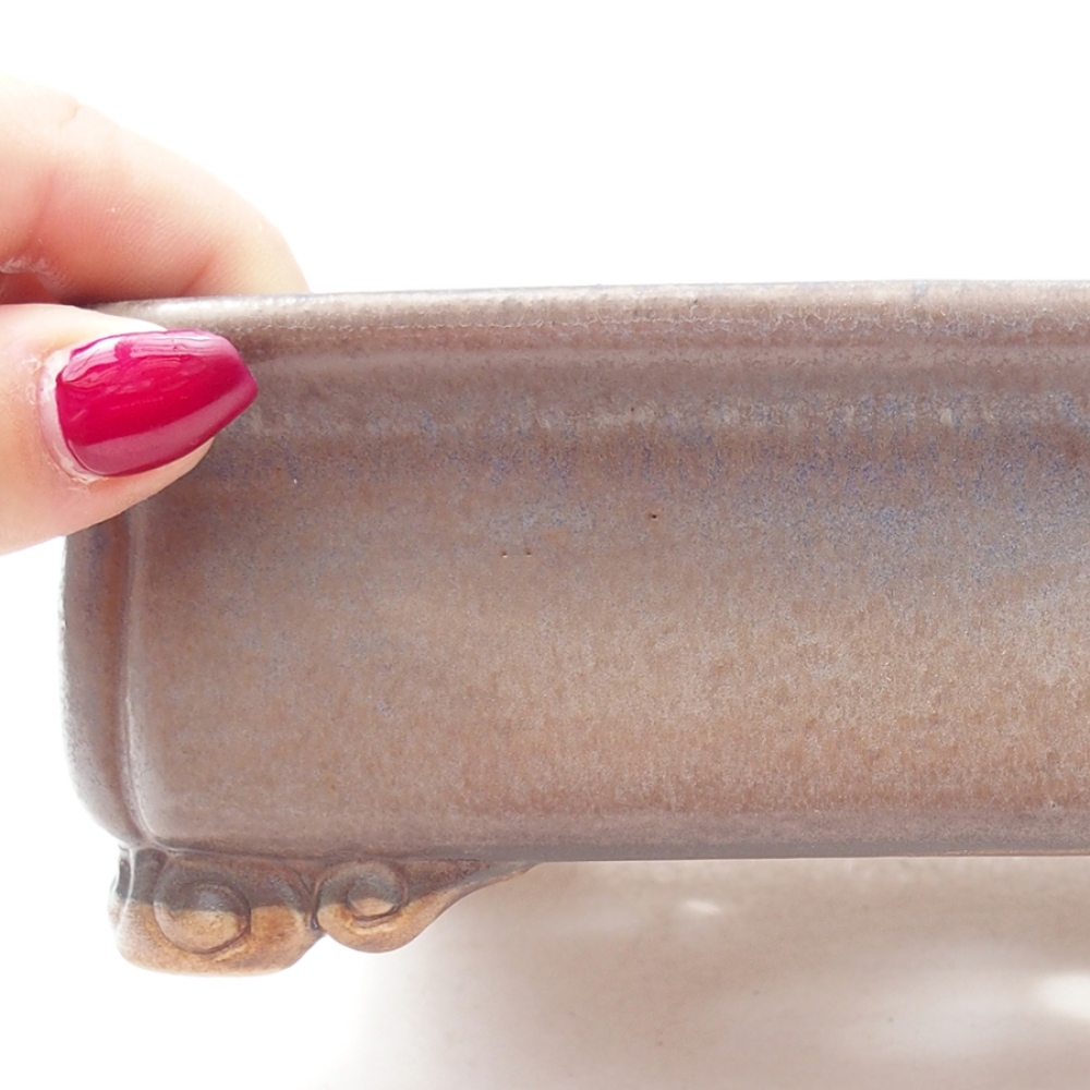 Ciotola bonsai in ceramica 19,5 x 16,5 x 6 cm, colore blu