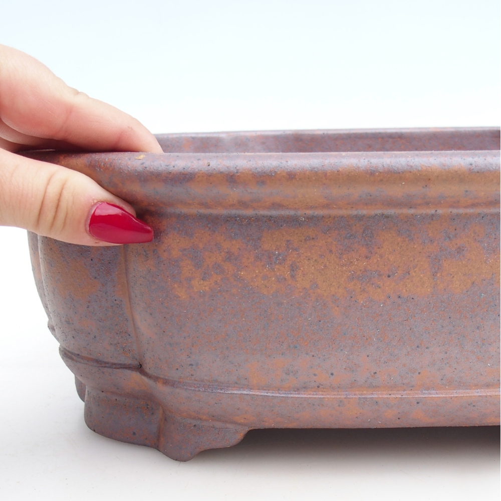 Ciotola bonsai in ceramica 31,5 x 27,5 x 10 cm, colore metallo