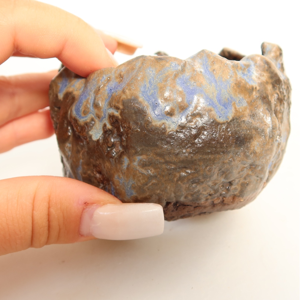 Guscio in ceramica  7,5 x 7,5 x 5,5 cm, colore blu-marrone