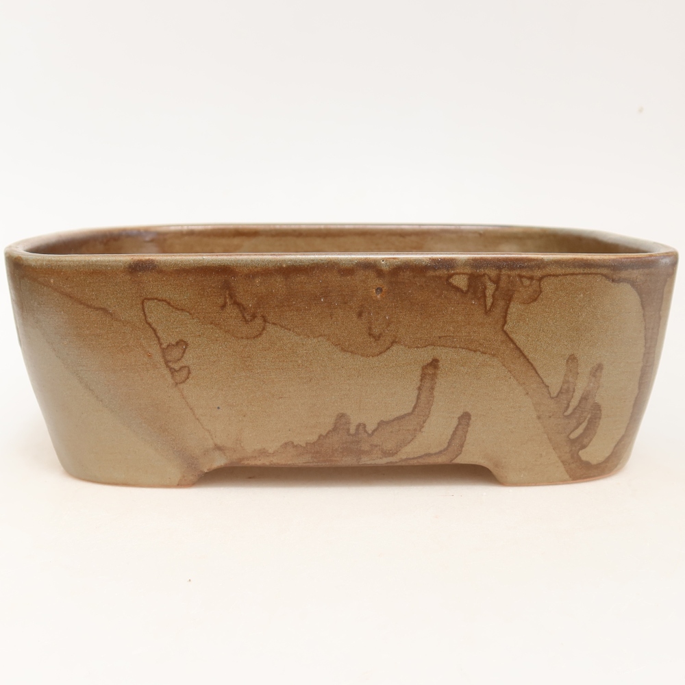 Vaso da bonsai in ceramica 23 x 17,5 x 7,5 cm, colore marrone