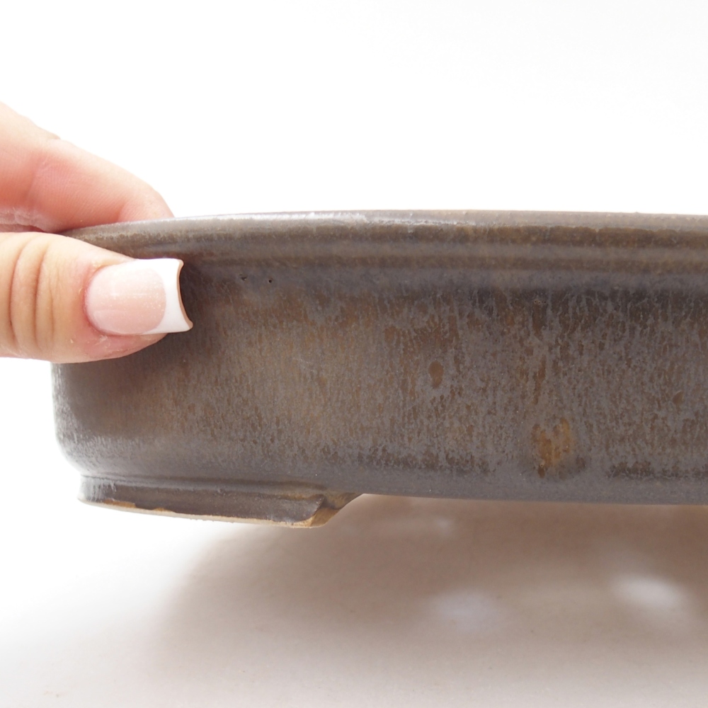Ciotola per bonsai in ceramica 24 x 21 x 5 cm, marrone