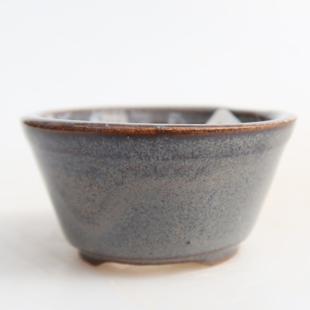 Vaso da bonsai in ceramica 4,5 x 4,5 x 2,5 cm, colore grigio