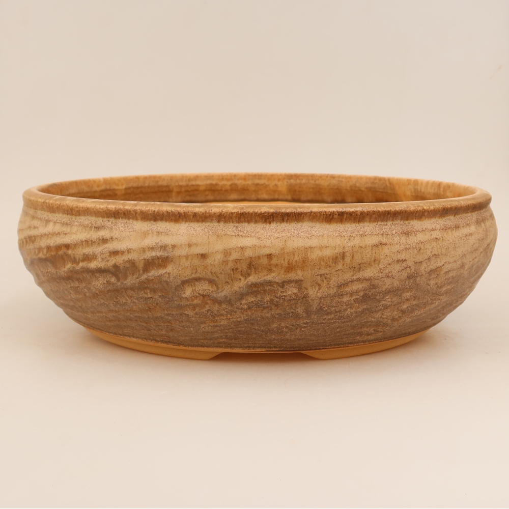 Vaso in ceramica per bonsai 32 x 32 x 9,5 cm, colore marrone