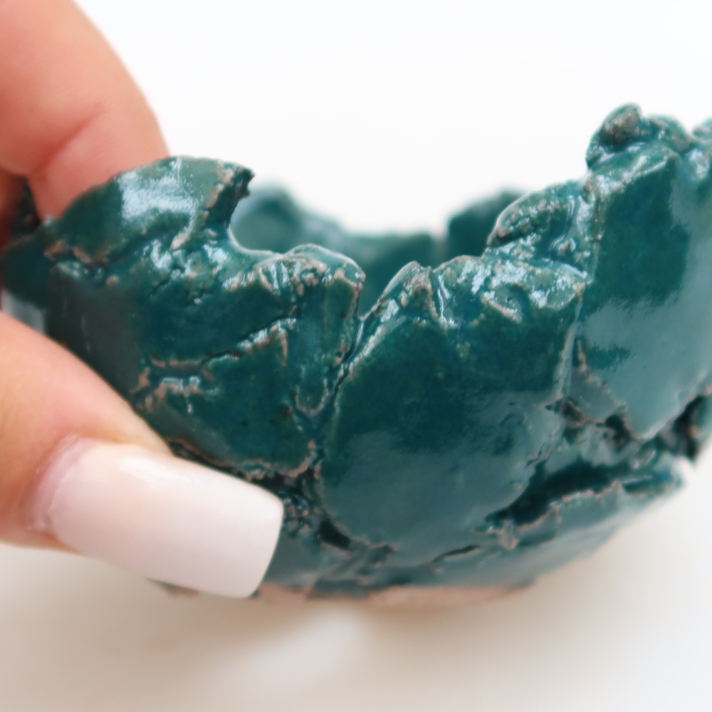 Conchiglia in ceramica 9 x 8 x 5 cm , colore verde
