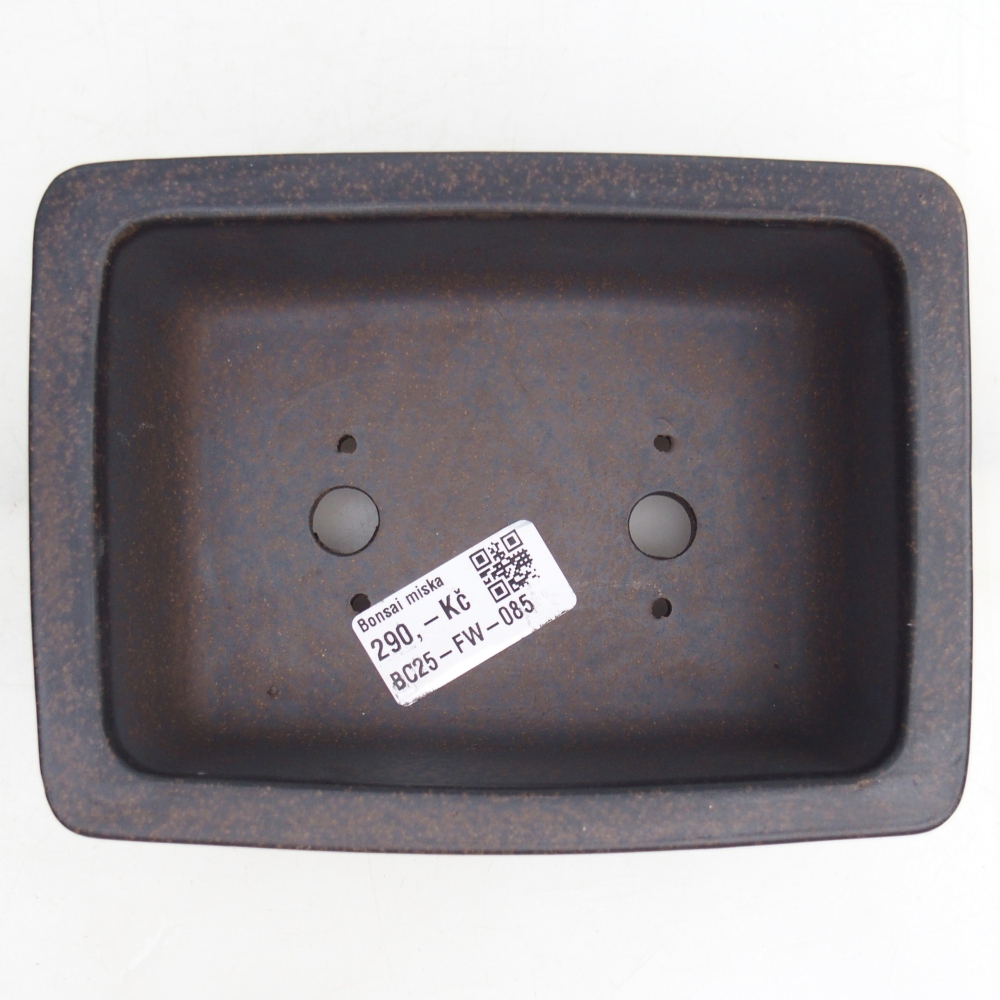 Ciotola per bonsai in ceramica 15,5 x 11,5 x 5 cm, marrone ocra