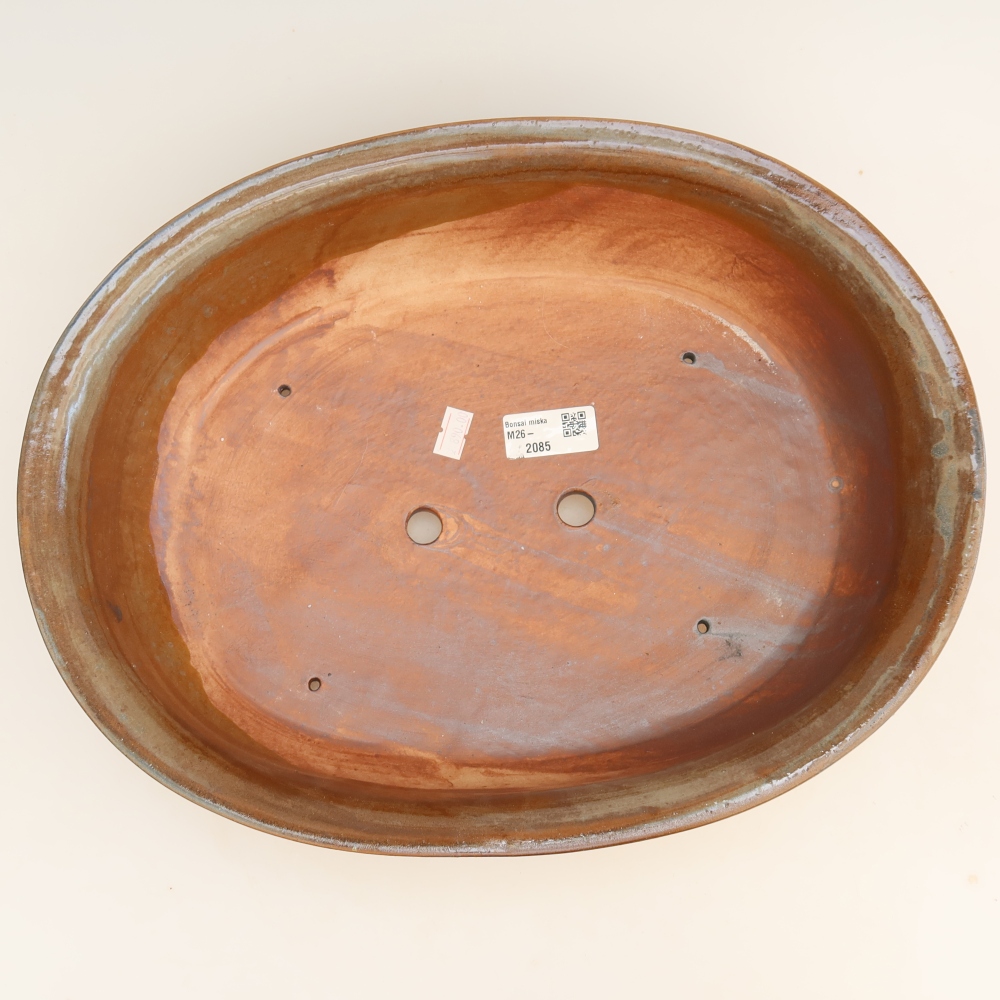 Vaso da bonsai in ceramica 36 x 28 x 8,5 cm, colore marrone
