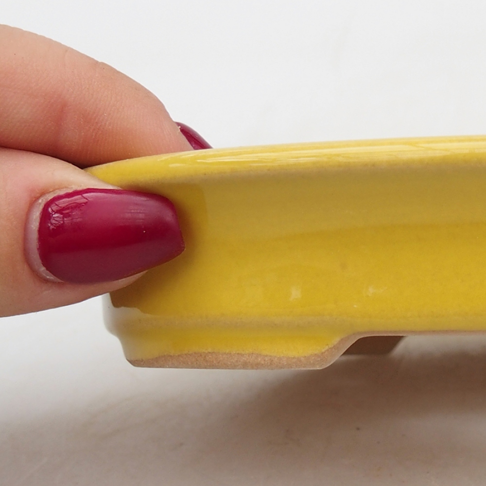 Ciotola bonsai in ceramica 13 x 11 x 2,5 cm, giallo