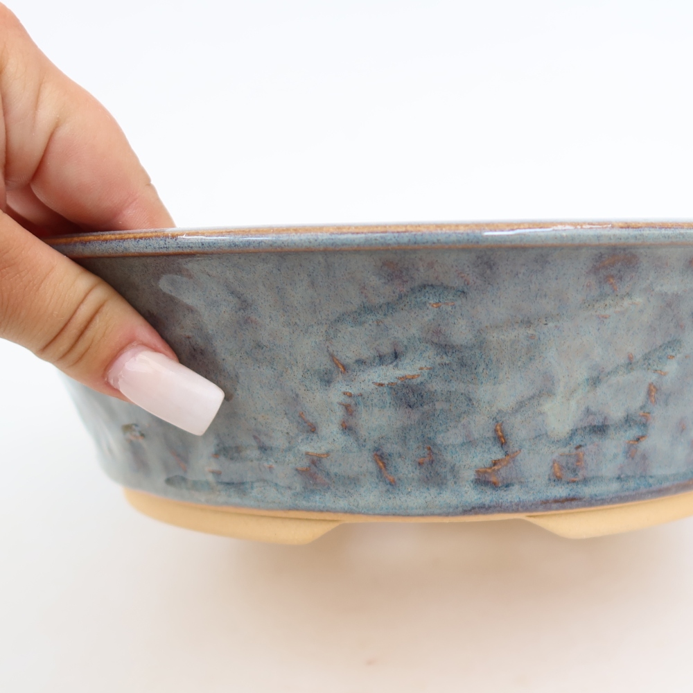 Vaso da bonsai in ceramica 25 x 25 x 6,5 cm, colore grigio