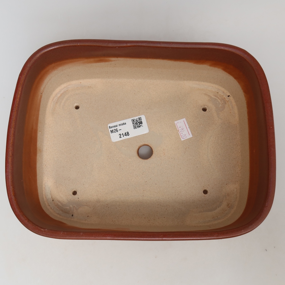 Vaso da bonsai in ceramica 23 x 17,5 x 7,5 cm, colore bordeaux