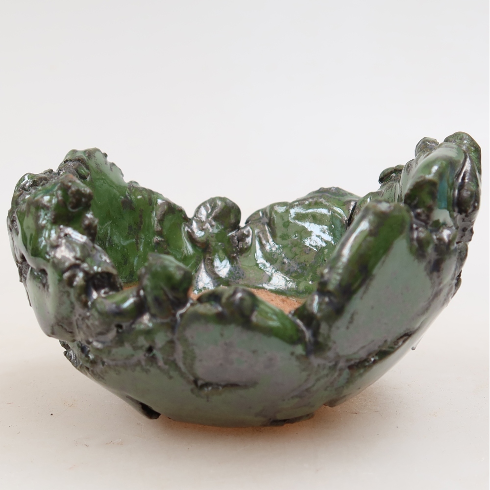 Guscio in ceramica  9,5 x 9 x 6 cm, colore verde