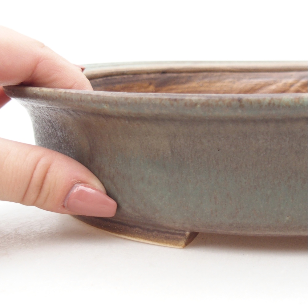 Ciotola bonsai in ceramica 26 x 23,5 x 5,5 cm, verde